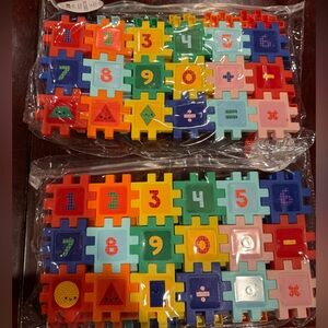 Colorful Number and Shape Puzzle Connectors